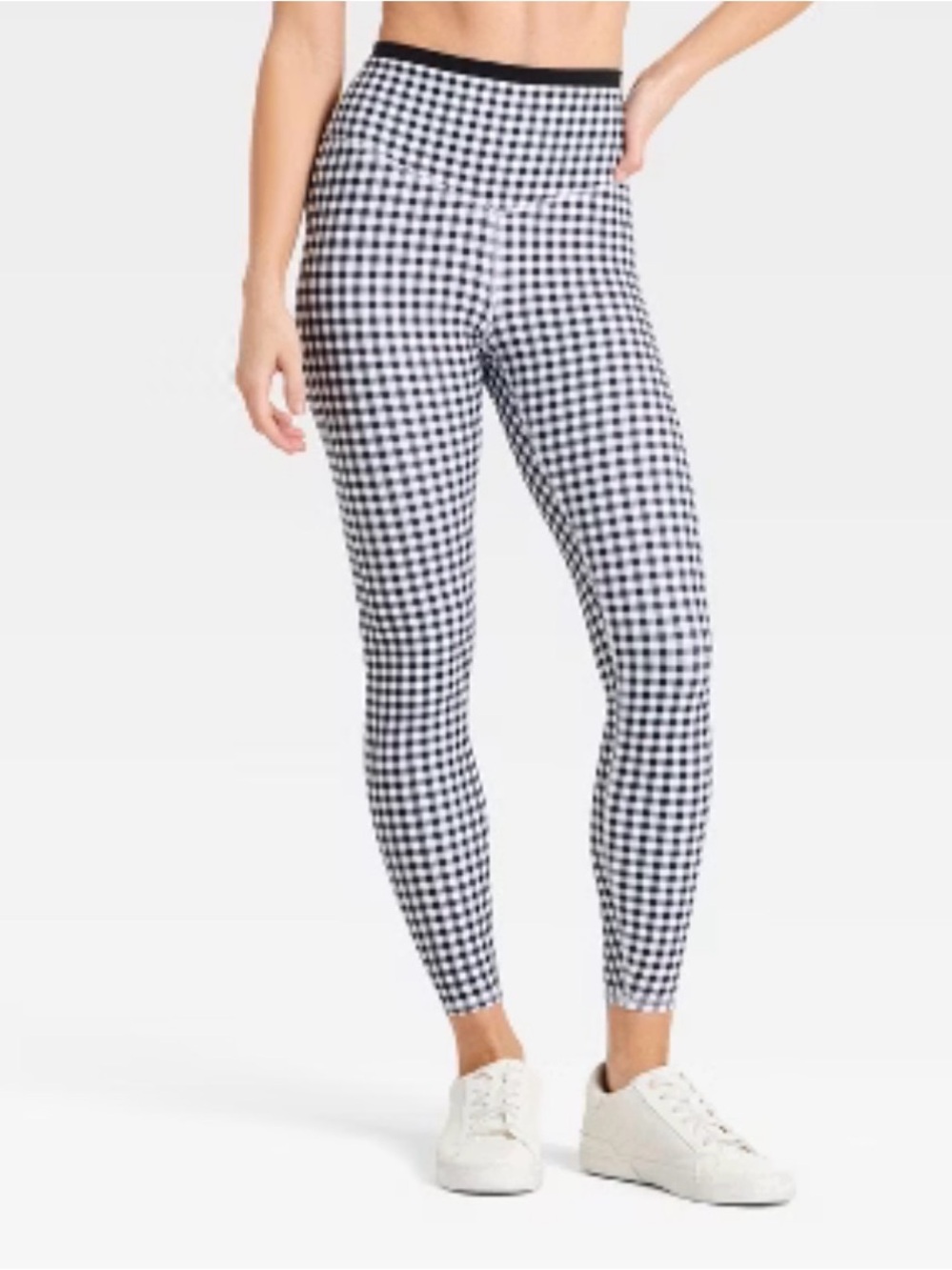 JoyLab Black & White Gingham High-Rise Leggings